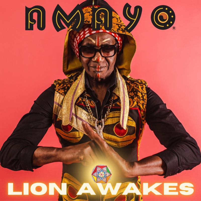 Amayo - Lion Awakes cover artwork. The artist dressed in an elaborate kung fu outfit.