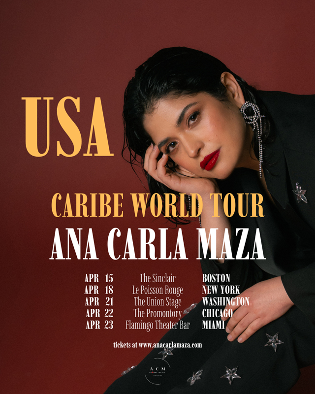 Ana Carla Maza USA tour 2025 poster. A photo of the artist.