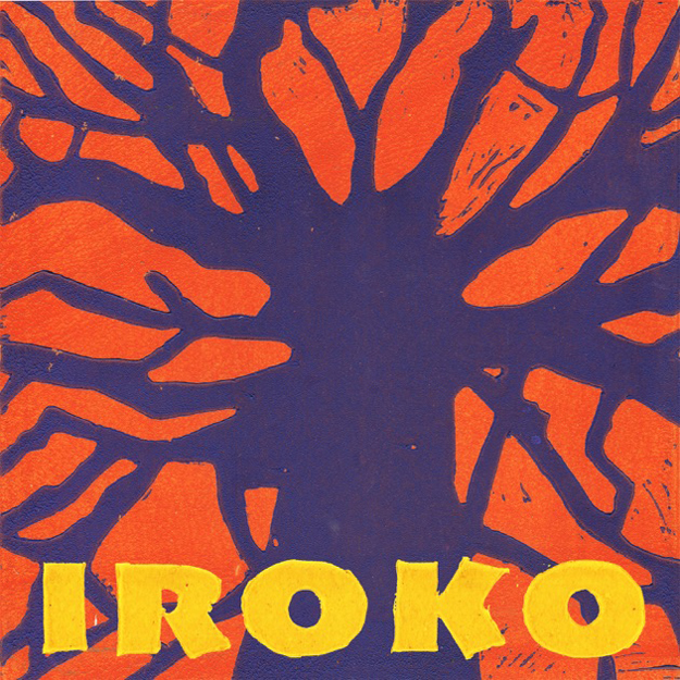 Arnaldo Prete Iroko cover artwork. An illustration of a leafless blue tree over a red background.