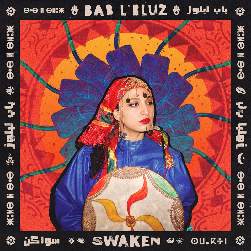 Bab L' Bluz - Swaken cover artwork. A headshot of the lead singer holding a globe.