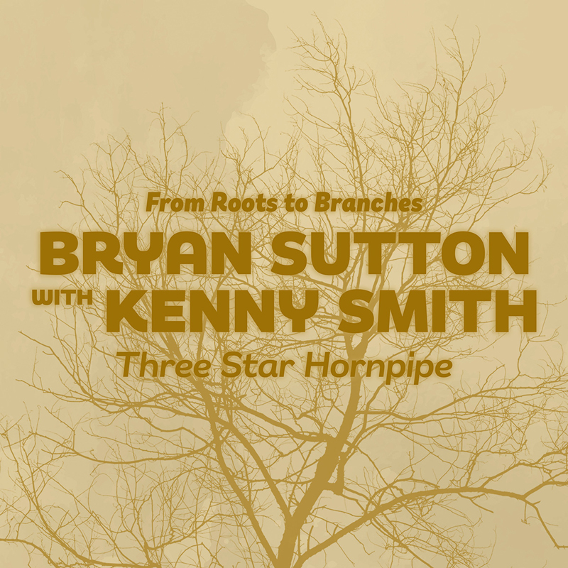 Bryan Sutton and Kenny Smith - Three Star Hornpipe cover artwork. A sand colored image of leafless tree branches.