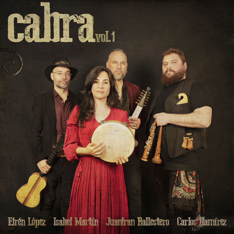 Cabra - Cabra, Vol.1 cover artwork. The ensemble holding various musical instruments.