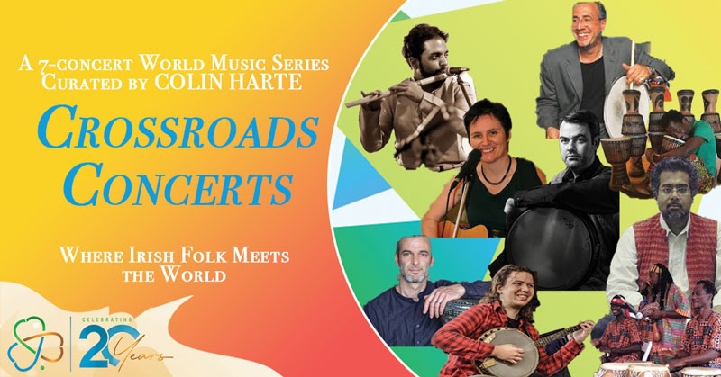 Crossroads Concerts 2025 poster. A collage of photos of artists set to perform.