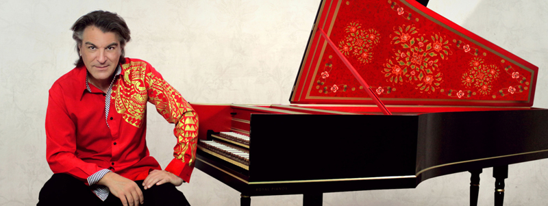 Dorantes - Photo by Javier Caro. Dorantes sitting next to a keyboard.