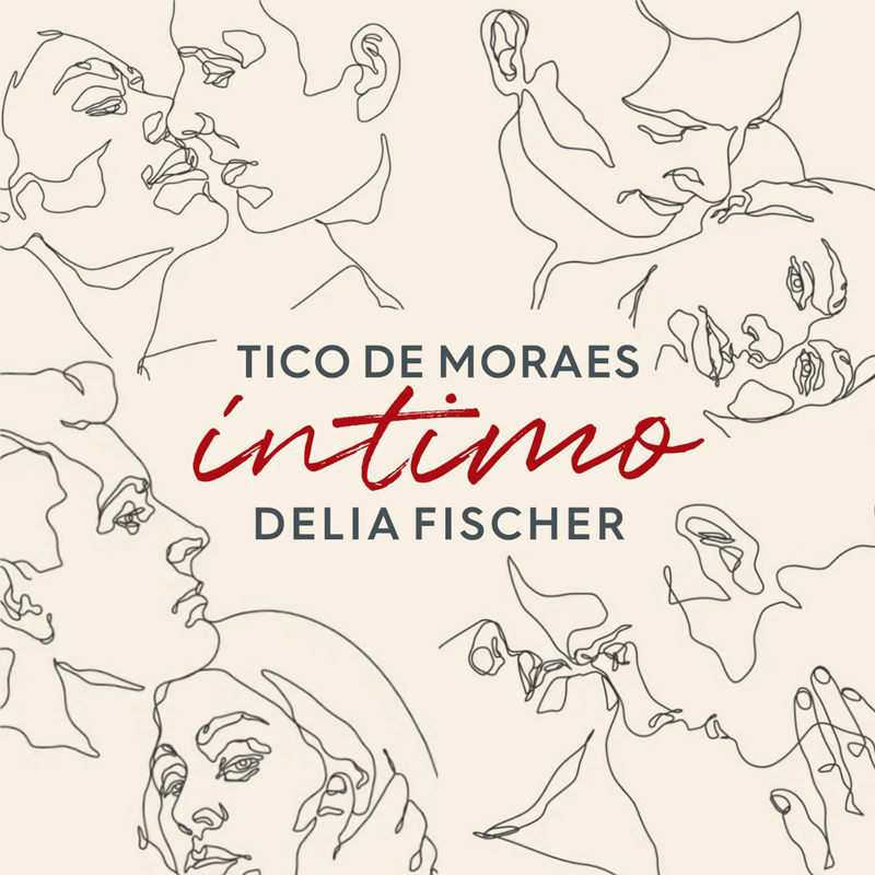 Delia Fischer - Intimo cover artwork. Silhouettes of a man and woman in amorous positons.