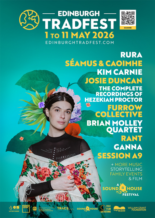 Edinburgh Tradfest 2026 poster. A woman dressed in traditional clothes.