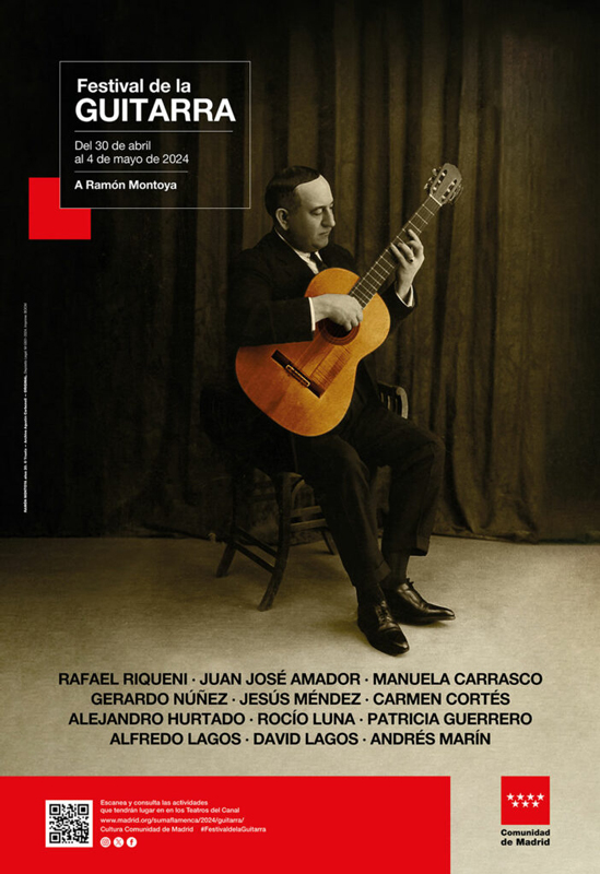 Festival de la Guitarra de la Comunidad de Madrid poster. It features a photo of guitarist Ramon Montoya.