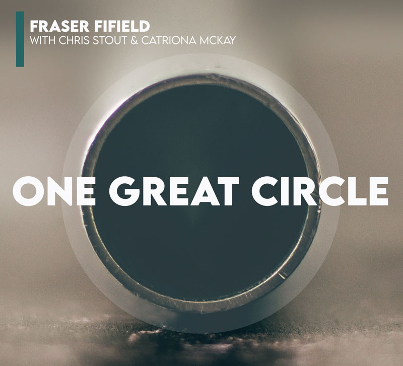 Fraser Fifield – One Great Circle cover artwork. An image of a circular object.