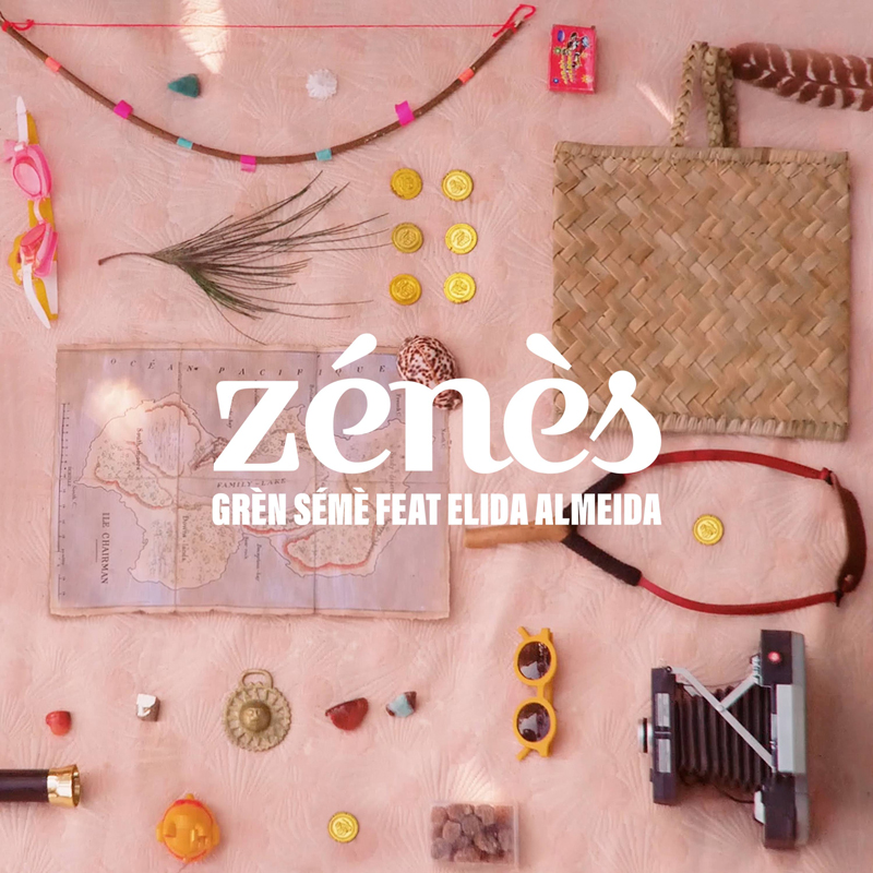 Grèn Sémé Zènes single artwork - The cover shows a collage of various objects.