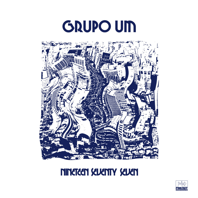 A cover built around a warped aerial view of a modern city rendered in deep blue against white.