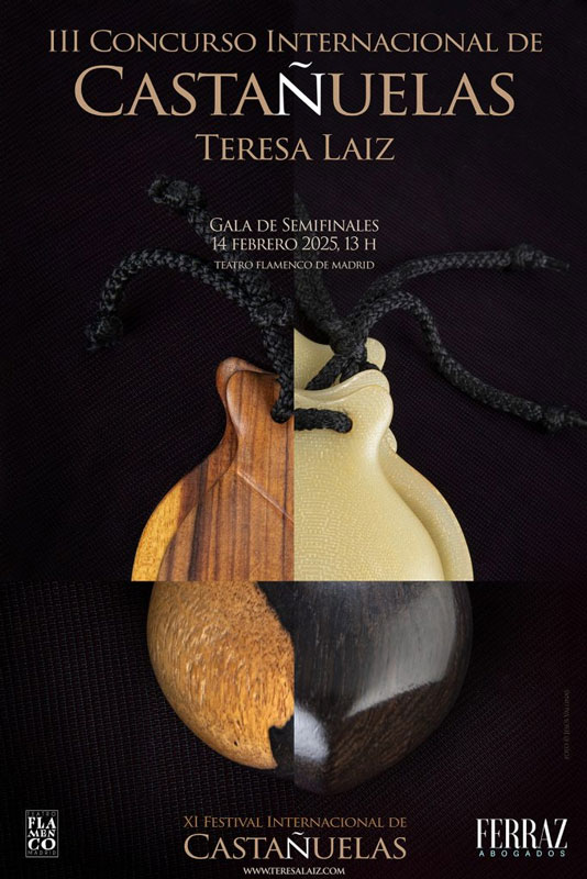 International Castanets Competition 2025 poster. An image of a castanet that combines various types of castanets.