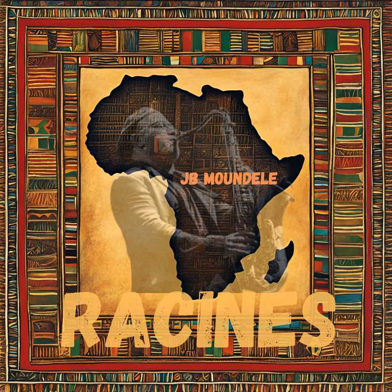 JB Moundele - Racines cover artwork. A map of Africa.