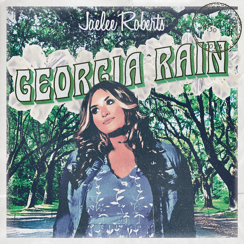 Jaelee Roberts - Georgia Rain cover artwork. The artist posing in front of trees.