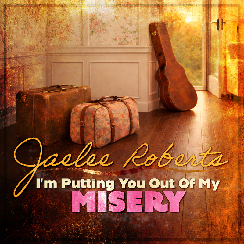 Jaelee Roberts - I’m Putting You Out Of My Misery cover artwork. A sunlit room with packed bags and an open door.