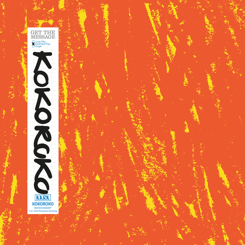 Kokoroko - Get The Message cover artwork. An orange design with yellow marks.