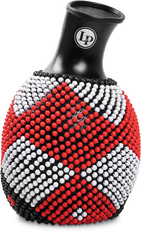 Latin Percussion Shekere, Black Body with Red and White Beads (LP486)