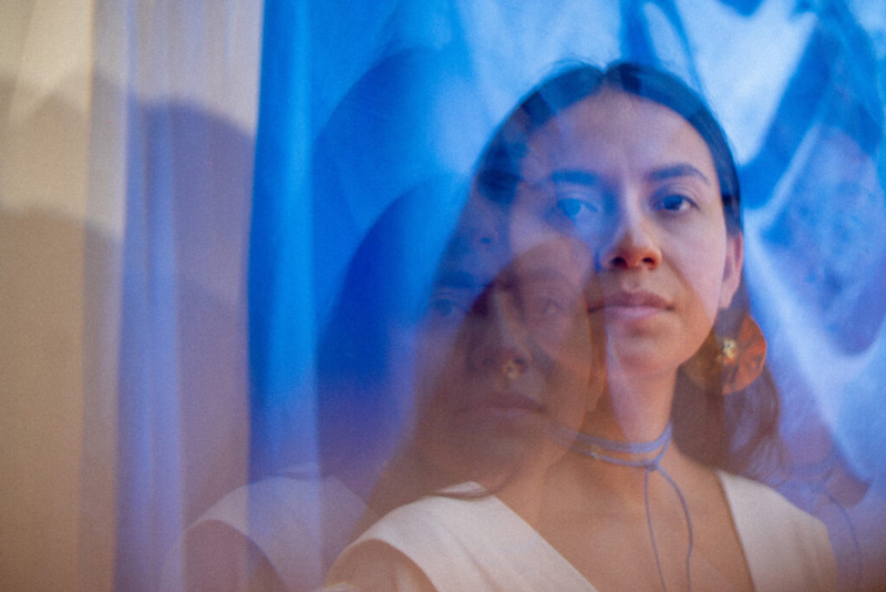 Laura Itandehui - photo by Diego Velázquez. Portrait photo with a duplicate effect.