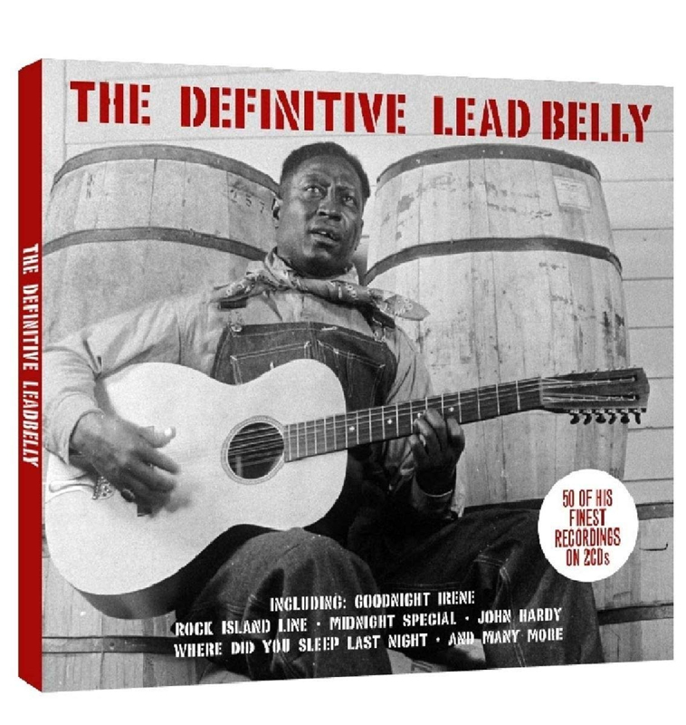 Lead Belly Definitive Lead Belly cover artwork. A photo of Lead Belly playing guitar.