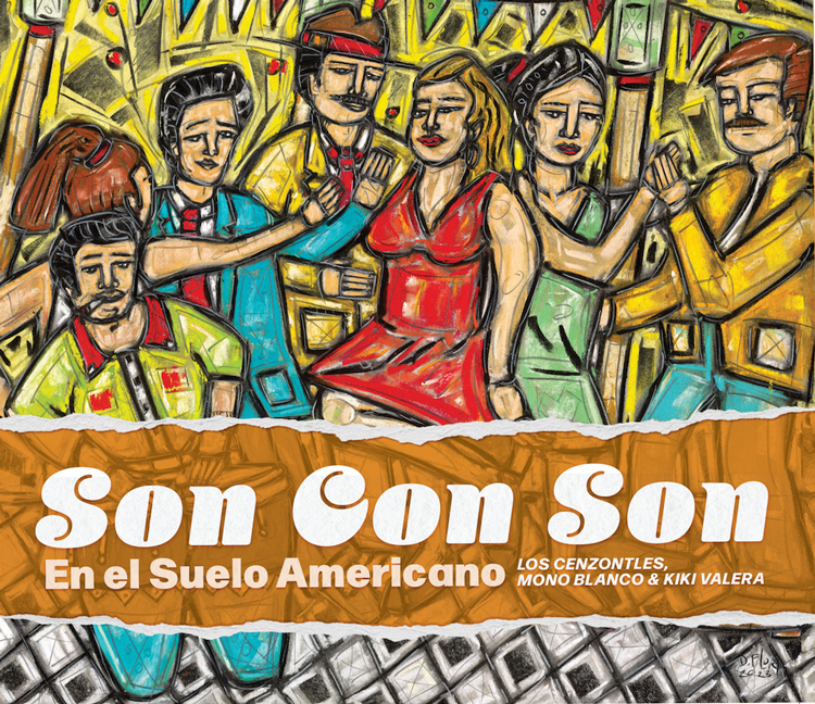 Los Cenzontles - Son con son cover artwork. An illustration of people dancing.