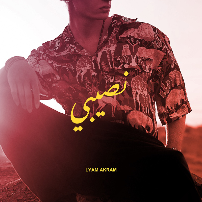 Lyam Akram Nassibi cover artwork. A photo of the artist wearing a colorful shirt with African animal designs.