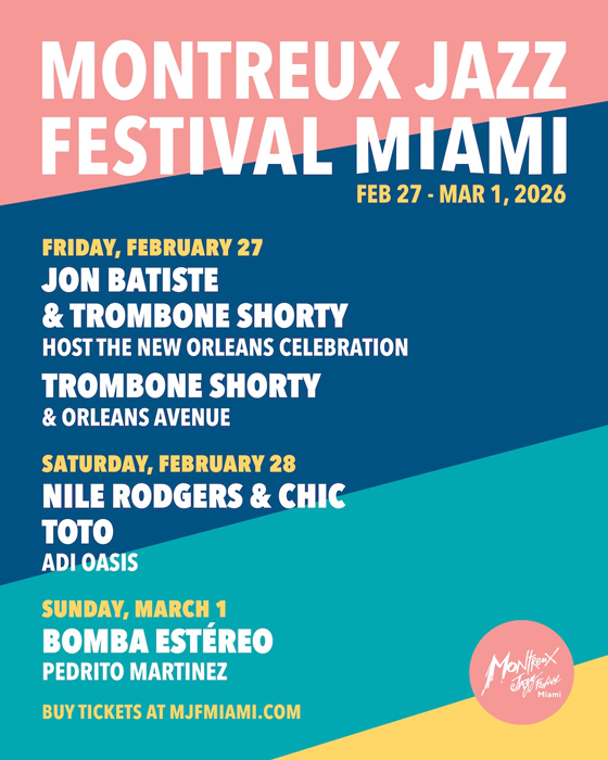 Montreux Jazz Festival Miami 2026 lineup poster