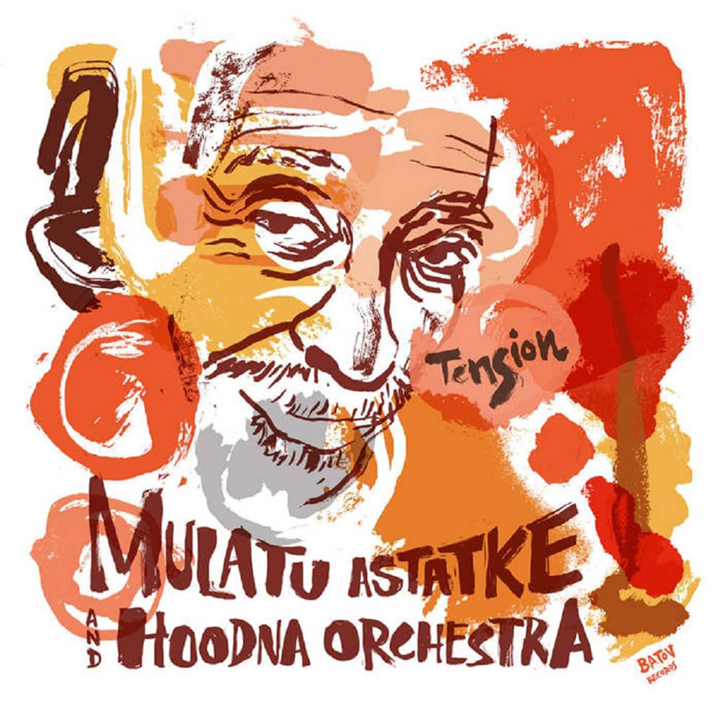 Mulatu Astatke - Tension cover artwork. A colorful illustration of Mulatu's face.