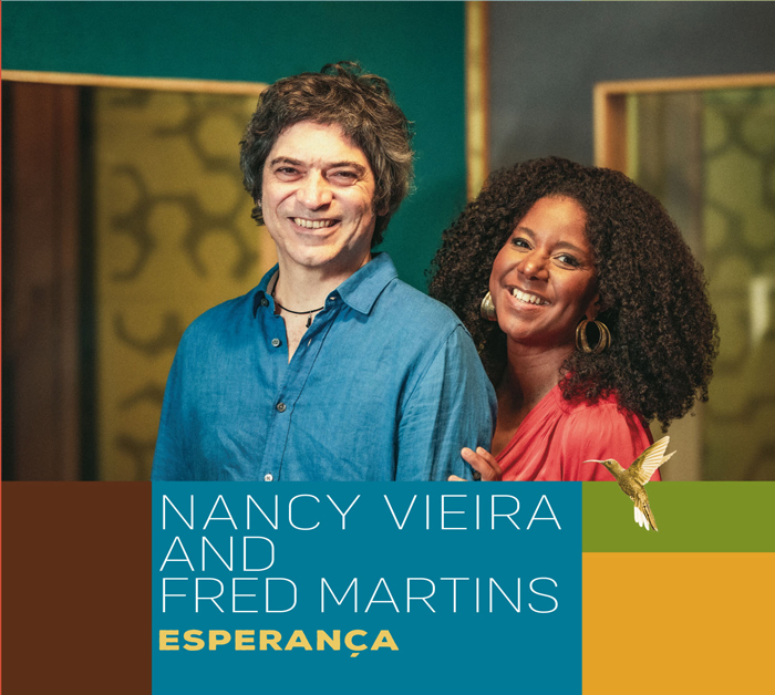 Nancy Vieira & Fred Martins - Esperança cover artwork. A photo of the two artists smiling.