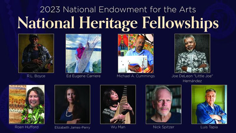 Poster with photos of National Heritage Fellows 2023