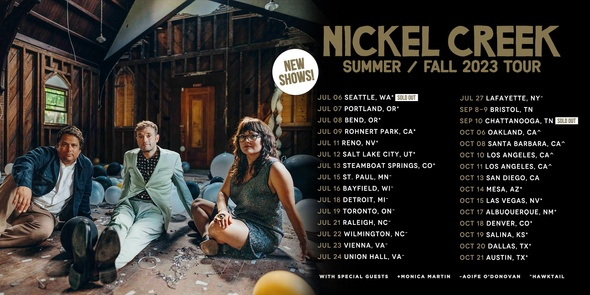 Nickel Creek 2023 tour poster