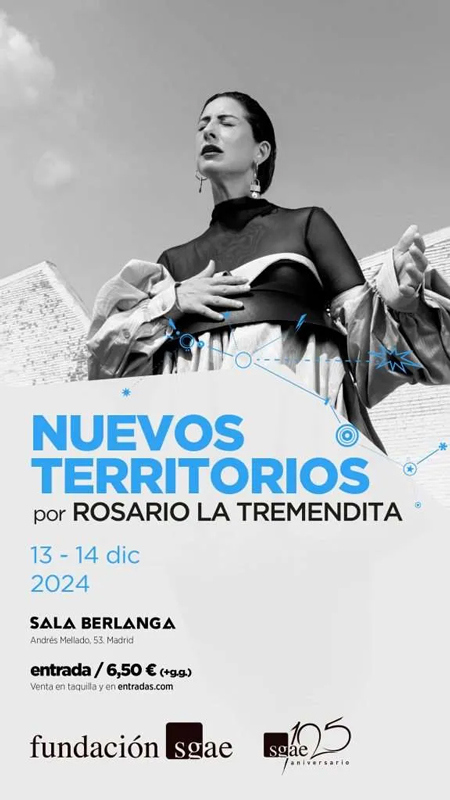 Nuevos Territorios poster. A photo of a female flamenco performer.