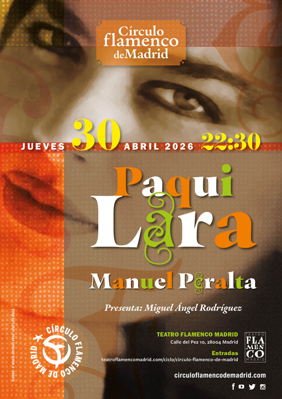 Paqui Lara concert poster. A photo of Paqui.