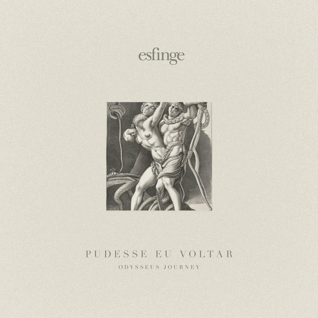 Esfinge - Pudesse Eu Voltar artwork. A white cover with a small black and white illustrationo f two humans entangled.