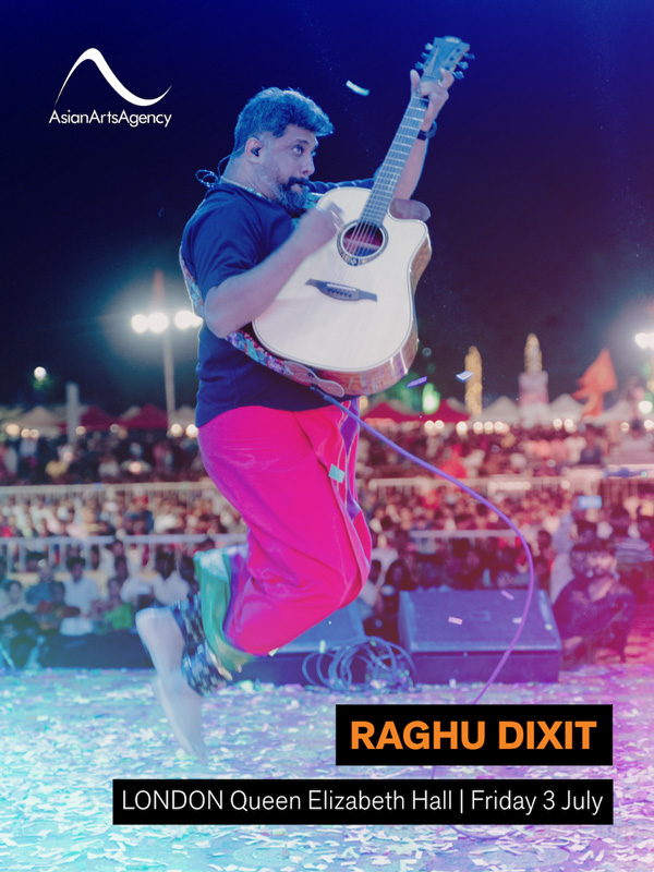 Raghu Dixit poster. Ragu playing guitar live.