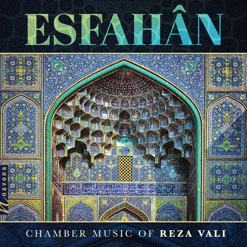 Reza Vali - Esfahân cover artwork. a photo of an ornamental part of a building with Persian decorations.