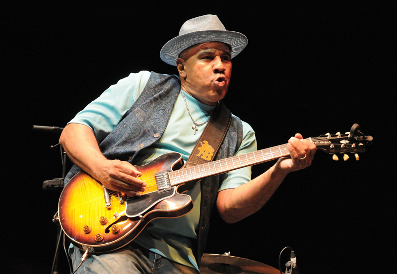 Ronnie Baker Brooks playing electric guitar - photo by Jim Summaria