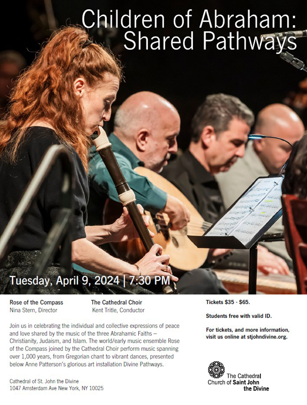 Rose of the Compass concert poster. A photo of the Rose of the Compass ensemble with Nina Stern.