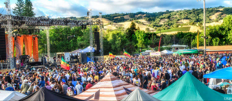 Sierra Nevada World Music Festival panoramic view of audience and tents