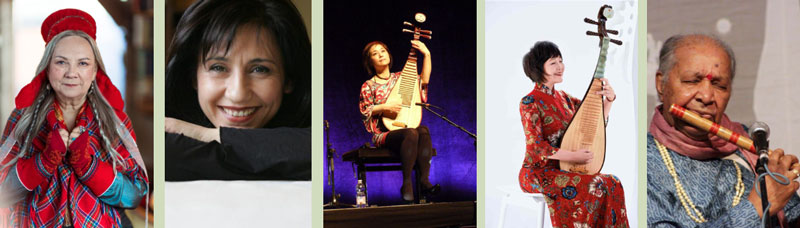 Mari Boine; Elena Ledda; Wu Man; Gao Hong; and Hariprasad Chaurasia