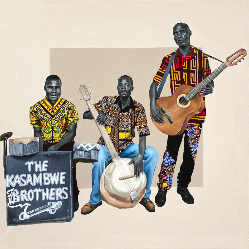 The Kasambwe Brothers – The Kasambwe Brothers cover artwork.A phot of the three musicians with their musical instruments.