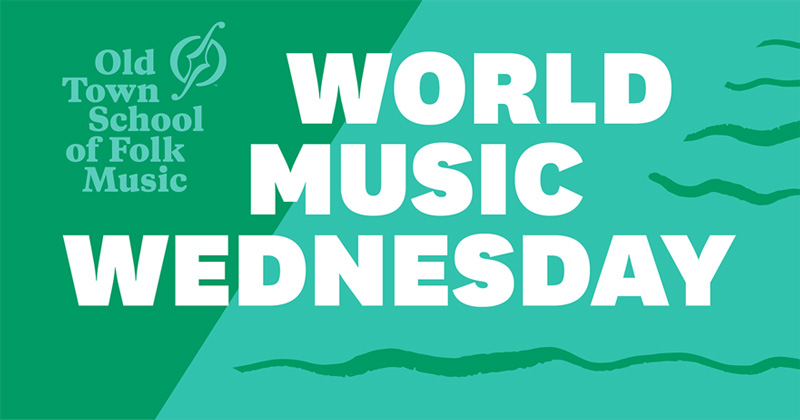 World Music Wednesday green banner