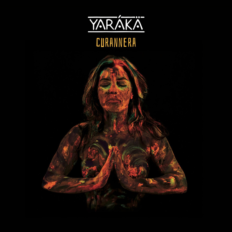 Yaràkä - Curannera cover artwork. An image of a woman holding her hands in front of her, prayer-like.