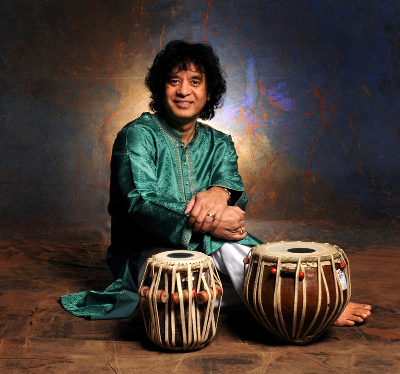 Zakir Hussain - Photo by Jim McGuire. Zakir with his tabla set.