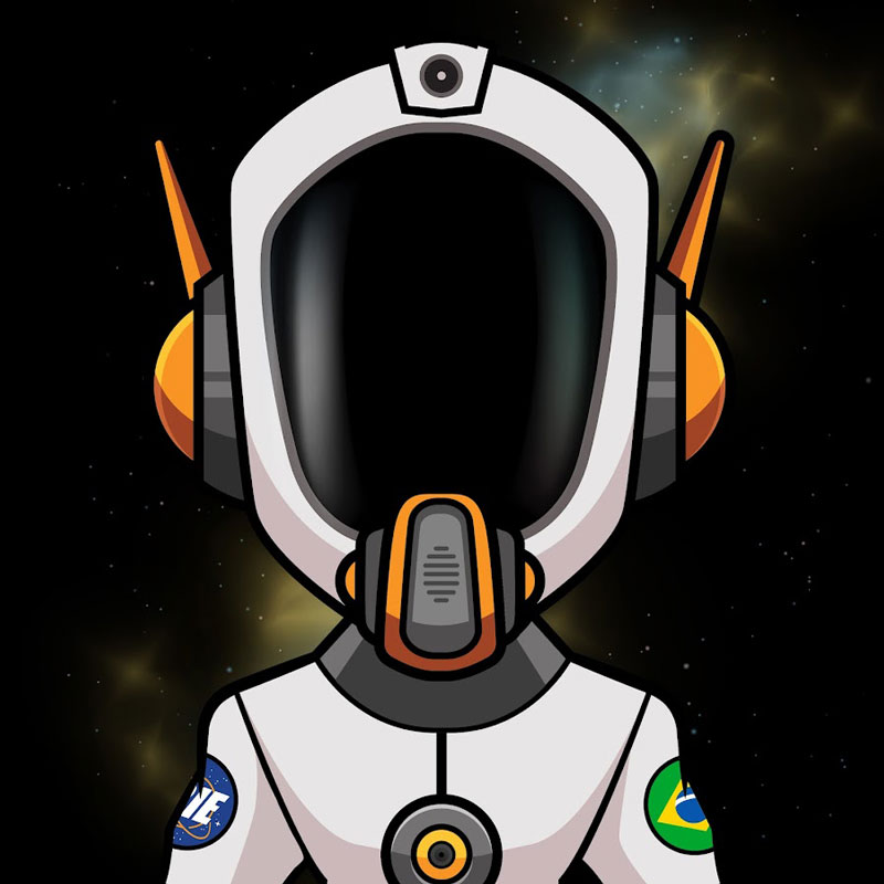 Zoolook - Rockers cover artwork. An illustraton of an astronaut wearing a Brazilian patch in front of a soccer stadium.
