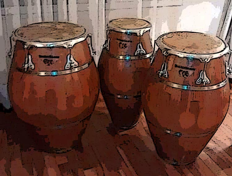 Candombe drums - courtesy of Tamborilarte