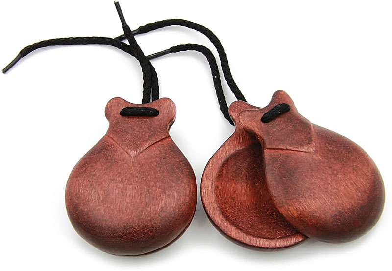 Semi-Professional Jale Spanish Flamenco Castanets Castañuelas Made In Spain. A pair of castanets.