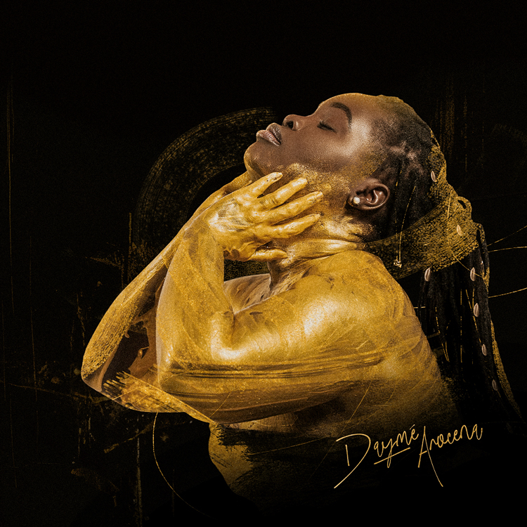 Daymé Arocena - Alkemi cover artwork. A side shot of Dayme touching her face.