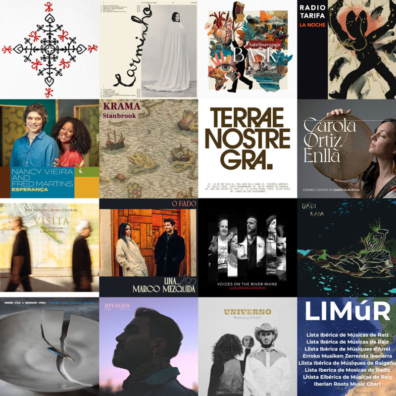 LIMúR, the Iberian Roots Music Chart collage of 4th quarter 2025 album covers
